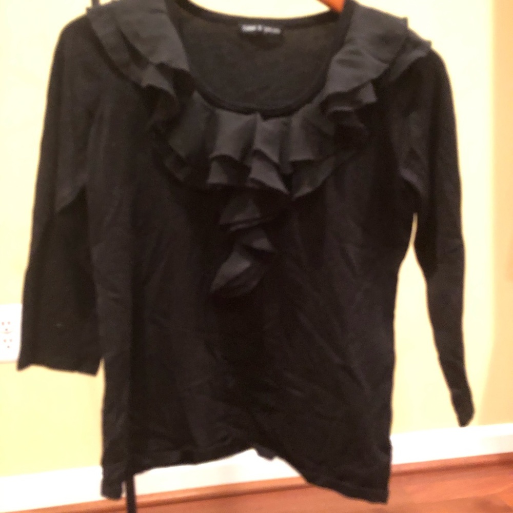 Black ruffle top
